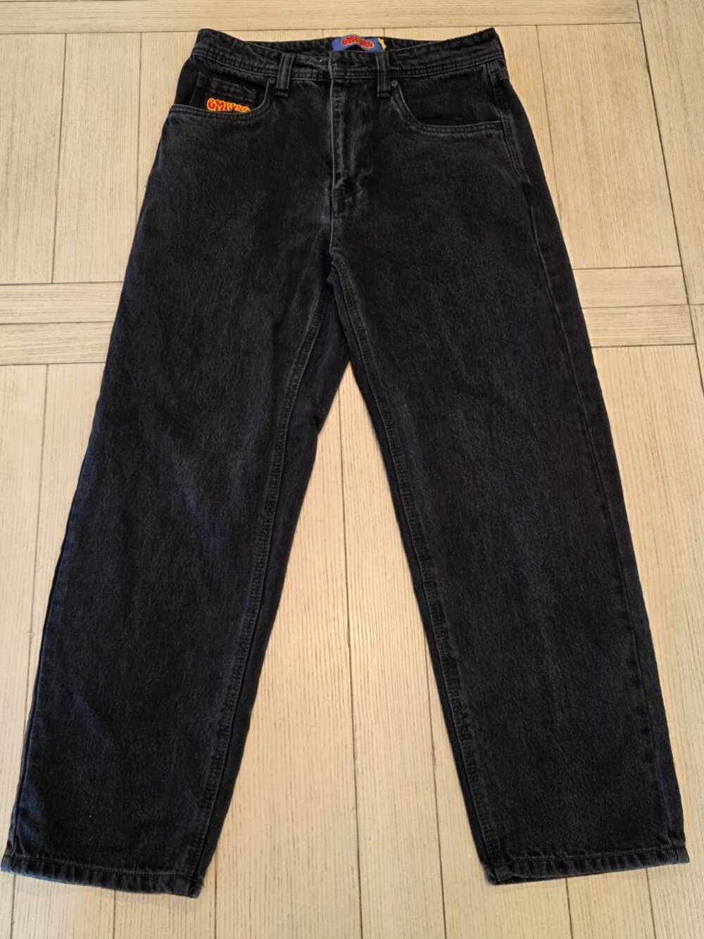 Empyre Relax Loose Fit Black Patch Skater Jeans | Size 28 (mens women unisex)